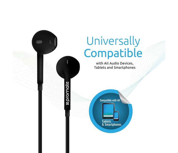 Promate Gearpod-IM Single Earphone Mono Headset with Microphone, Black - Zoom Image 5