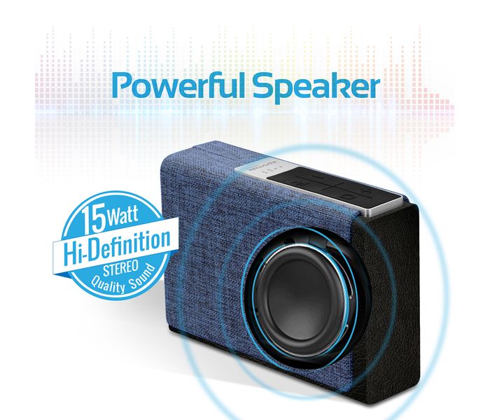 Promate Streambox-Xl Portable Fabric Wireless Speaker with Internet Radio - Blue - Zoom Image 4