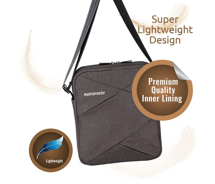 Promate Trench-S 9.7 inch Lightweight Design Tablets Shoulder Bag, Brown - Zoom Image 4