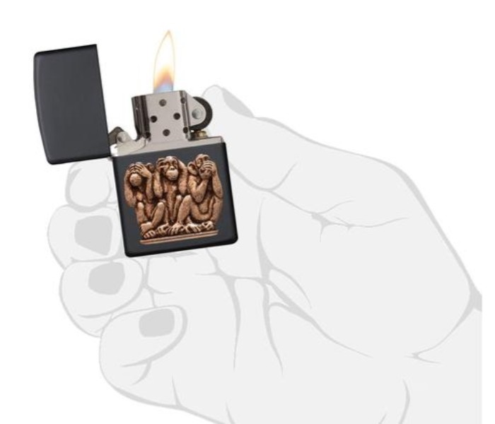 Zippo 29409 218 Three Monkeys Lighter Black - Zoom Image 2