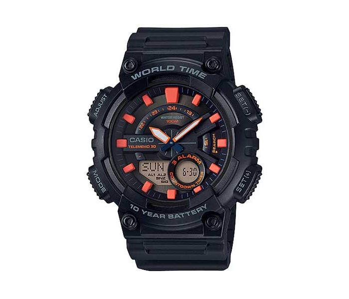 Casio AEQ-110W-1A2VDF Mens Casual Analog and Digital Watch Black - Zoom Image