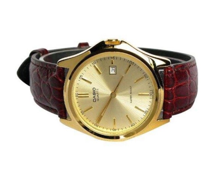 Casio MTP-1183Q-9ADF Mens Analog Watch Marron and Gold - Zoom Image 1