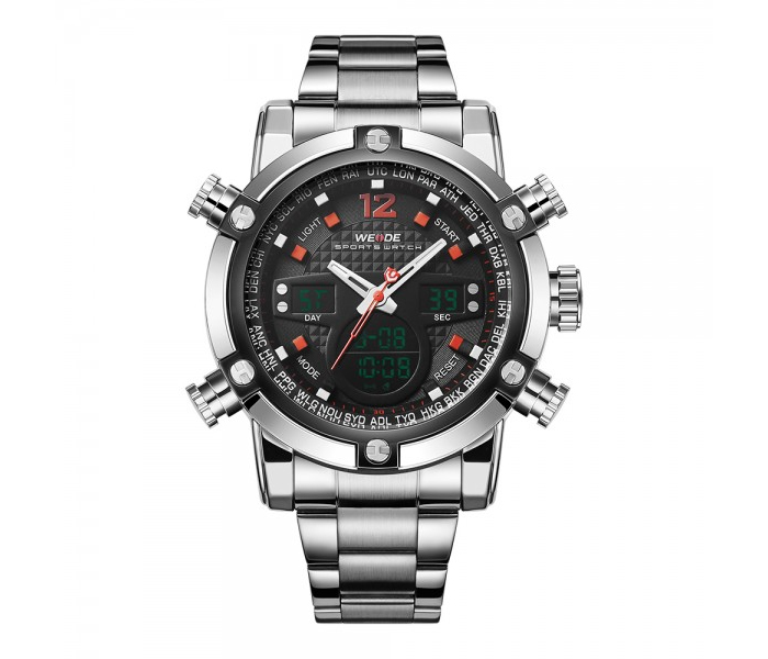 Weide WH-5205MB Analog and LCD Digital Watch Silver and Red - Zoom Image 1