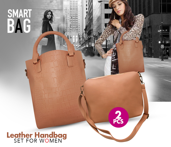 Taqdeer WP-306 Trend PU Leather 2 Pieces Handbag For Women - Brown - Zoom Image