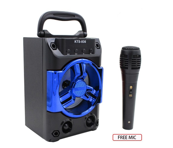 Wireless Portable Super Bass Karaoke Mic Bluetooth Speaker with Micro SD, TF USB Flash and  FM Support KTS-936 Multicolor - Zoom Image 2