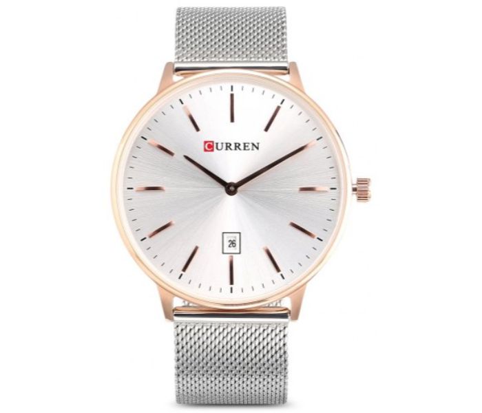 Curren 8302 Stainless Steel Analog Quartz Watch For Men Silver And Gold - Zoom Image 4