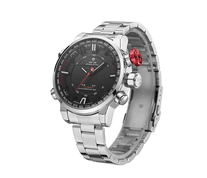 Weide WH-6402MB Analog and LED Digital Watch Black and Silver - Zoom Image 3