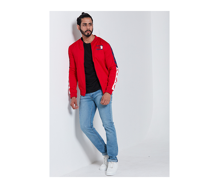 Lynk LY10027 Solid Sporty Jacket For Men XXL - Red - Zoom Image 3