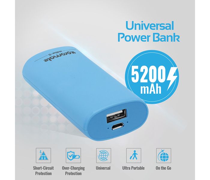 Promate Aid Bar-5 5200 mAh Portable Power Bank, Blue - Zoom Image 1