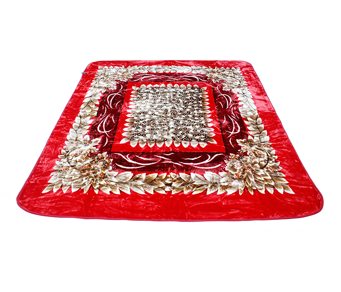 Para John PLBL7510 Parry Life 1 Ply Raschel Double Size Blanket - Red - Zoom Image