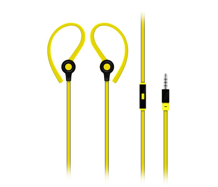 Promate Jazzy In Ear Wired Earhook Headphones with Built-In Microphone, Yellow - Zoom Image 6