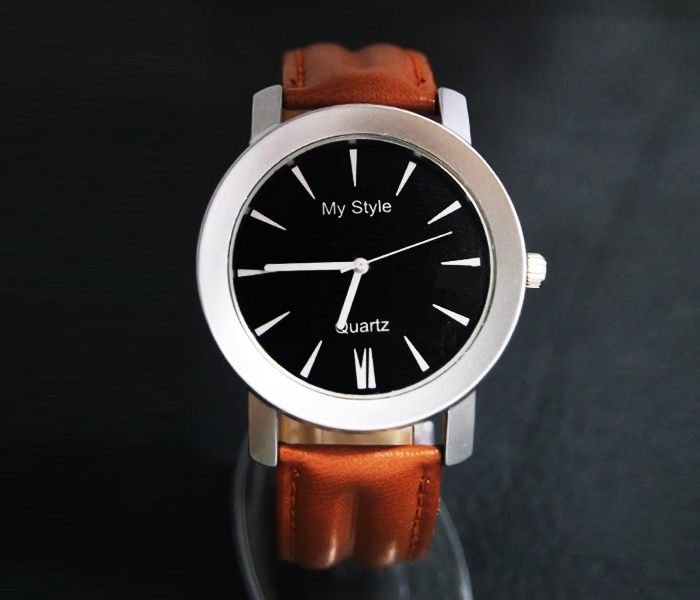 My Style Classic Mens Business Casual Analog Leather Watch - Brown - Zoom Image 2