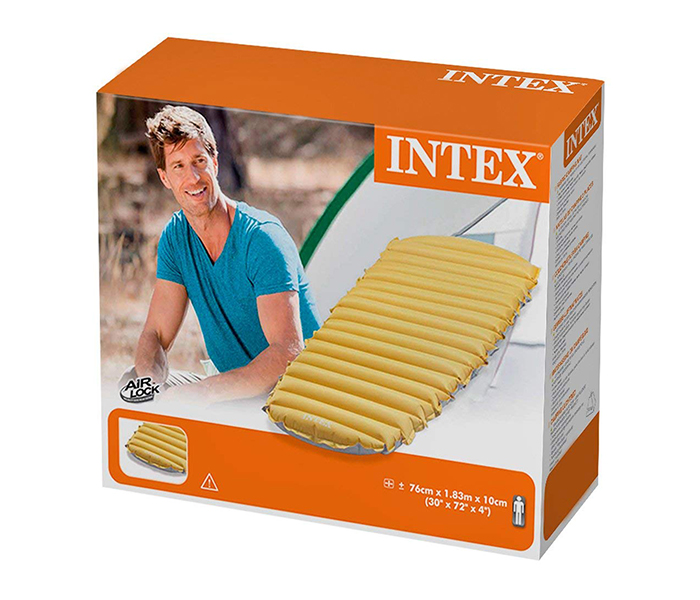 Intex ZX-68708 76 x 183 x 10CM Inflatable Single Camping Bed - Yellow - Zoom Image 1