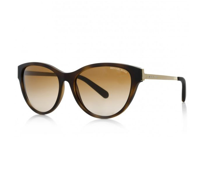 Michael Kors 0MK6014 302113 Cat Eye Dark Tortoise Soft Touch Frame & Brown Gradient Mirrored Sunglasses for Women - Zoom Image