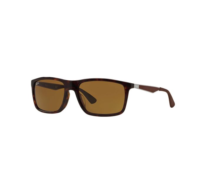 Ray-Ban RB4228F/902/73/58 Rectangle Brown Frame & Classic Brown Mirrored Sunglasses for Women - Zoom Image