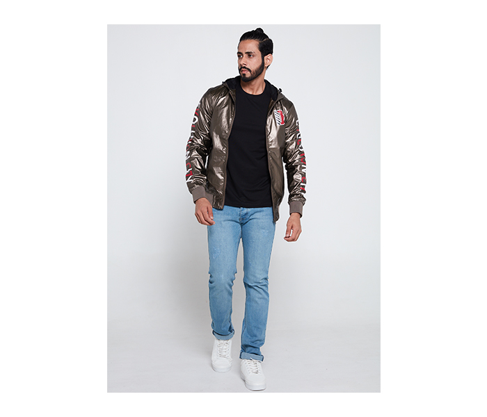 Lynk LY10068 Printed Stylish Youth Bomber Jacket For Men M - Gold - Zoom Image 3