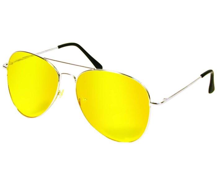 Night View Aviator Style Yellow Polycarbonate Glare Reduction Glasses - Zoom Image 1