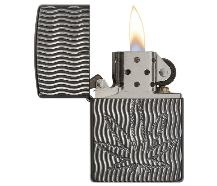 Zippo 29612 24095 Leaf Design Lighter Grey - Zoom Image 1