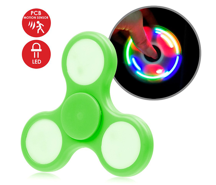 Hand Spinner with LED Light - Green - Zoom Image 1