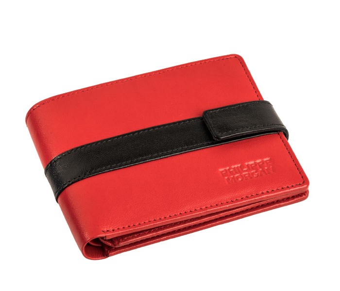 Philippe Morgan GW675A Men Leather Bifold Wallet Red - Zoom Image 1