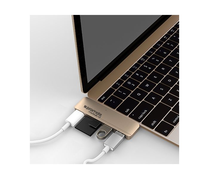 Promate Machub-12 USB TYPE-C HUB, Gold - Zoom Image 5