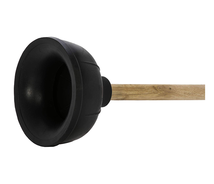 Royalford RFU9092 Toilet Air Plunger with Wooden Handle - Black & Beige - Zoom Image 1