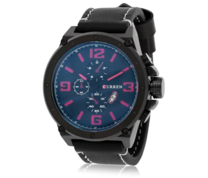 Curren 8230 Fashion Quartz Watch For Men Black And Blue - Zoom Image 1