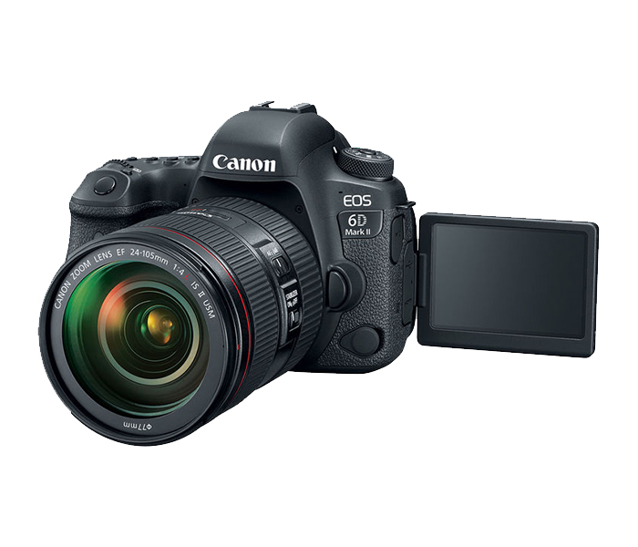 Canon EOS 6D Mark II 26.2 MP DSLR Camera with 24-105mm f/4L II Lens - Black - Zoom Image 1