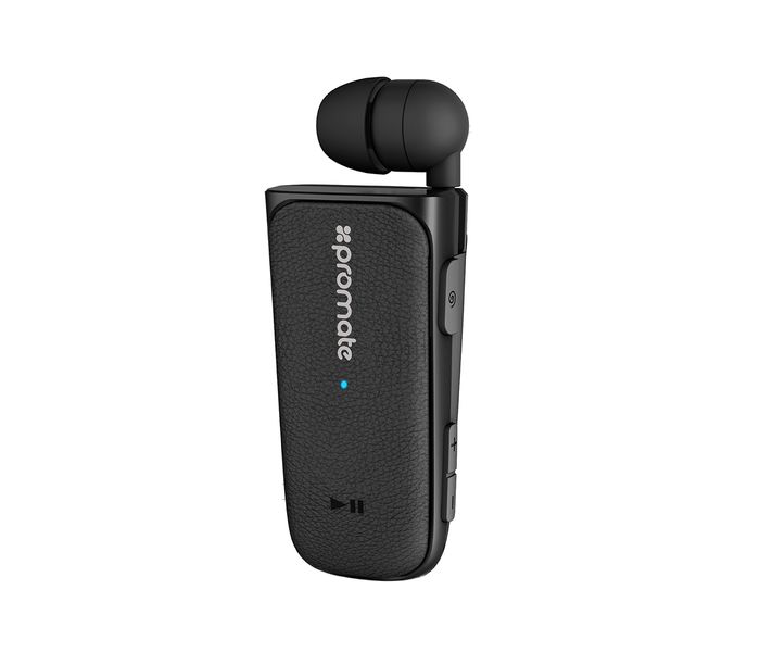 Promate Retrax-3 Retractable Clip-On Multi Point Wireless Headset, Black - Zoom Image 6