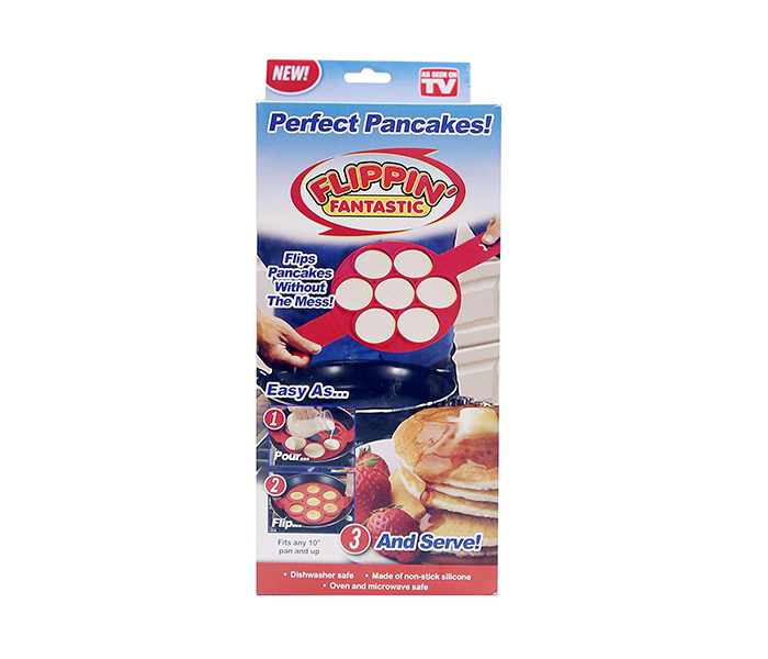 EN4116 Flipping Fantastic Non Stick Silicone Mould Pan Cake Maker - Red - Zoom Image 2