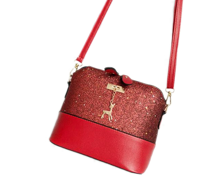 Sequins Deer Decor Casual Shoulder Crossbody Sling Bag - Red - Zoom Image 4