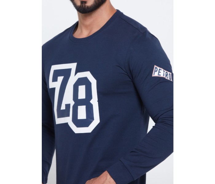 Petro OU10045 Printed Long sleeve Crew Neck T- Shirt XL-Blue - Zoom Image 4