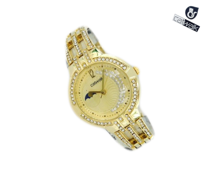 Catwalk CW-982 Genuine quality Fashionable Cz Watch For Women Gold - Zoom Image