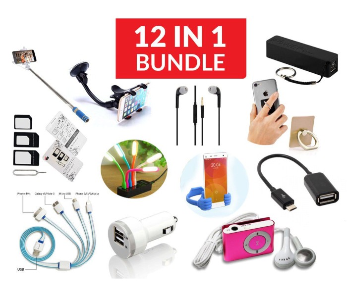 12 in 1 Complete Accessories Bundle kit BDA-121 Assorted - Zoom Image 2