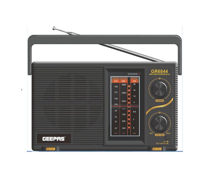 Geepas GR6844 Rechargeable Radio with Bluetooth - Black - Zoom Image 1