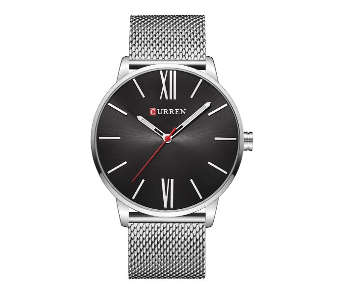 Curren 8238 Ultra Thin Dial Quartz Watch For Men Silver and Black - Zoom Image 4