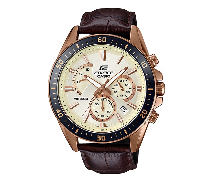 Casio Edifice EFR-552GL-7AVUDF Mens Analog Watch Brown and Beige - Zoom Image