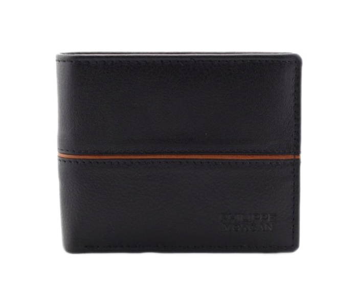 Philippe Morgan PM019 Men Leather Bifold Wallet Black - Zoom Image 2