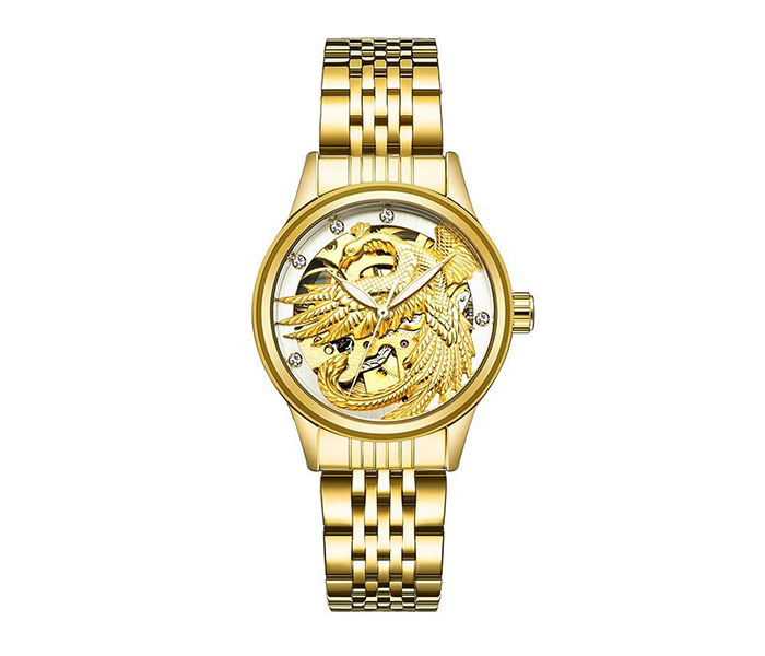 Tevise 9006-2 Eagle Women's Luxury Mechanical Watch - Whole Gold & White - Zoom Image