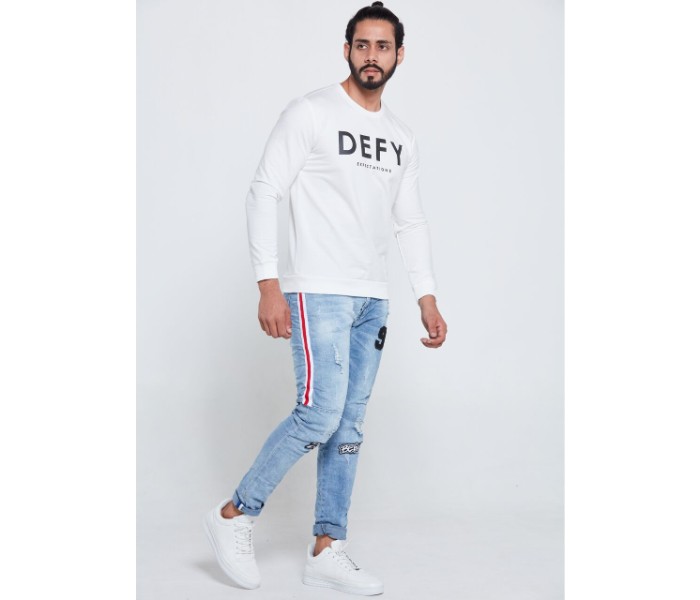 Petro OU10031 Printed Long Sleeve Round Neck T-Shirt 2XL-White - Zoom Image 3