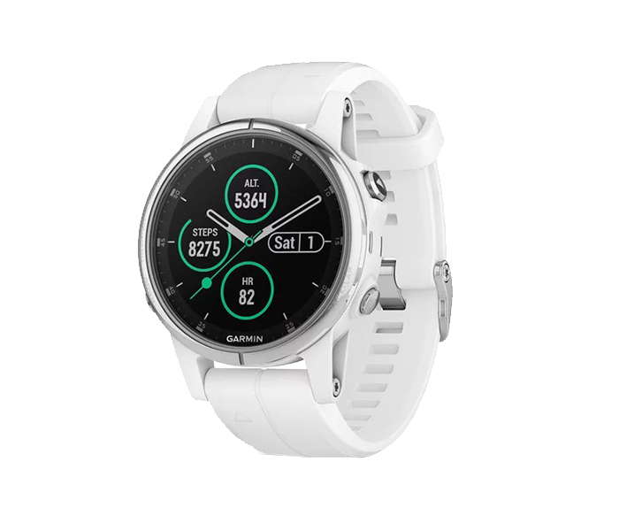 Garmin 010-01987-01 Fenix 5S Plus Smartwatch - Sapphire White with White Band - Zoom Image 6