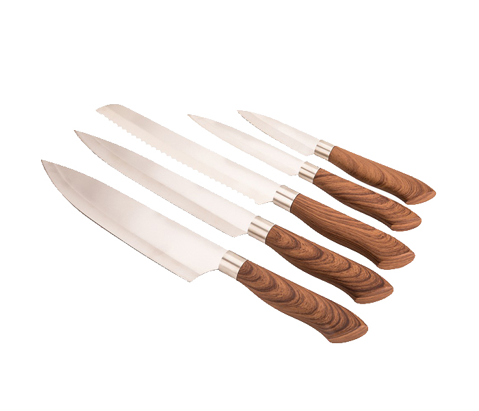 Royalford RFU9041 6 Pieces Wooden Knives Set - Brown - Zoom Image 1