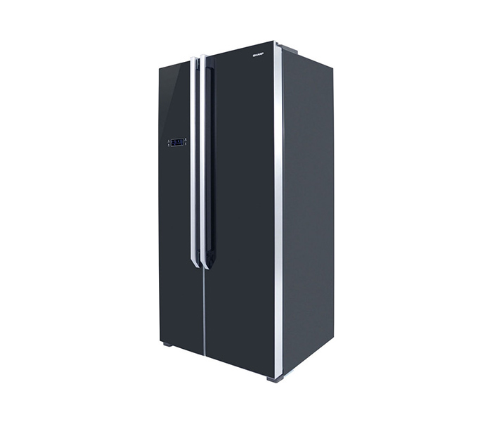 Sharp SJ-X640-BK3 640 Litre Side by Side Refrigerator - Glossy Black - Zoom Image 1