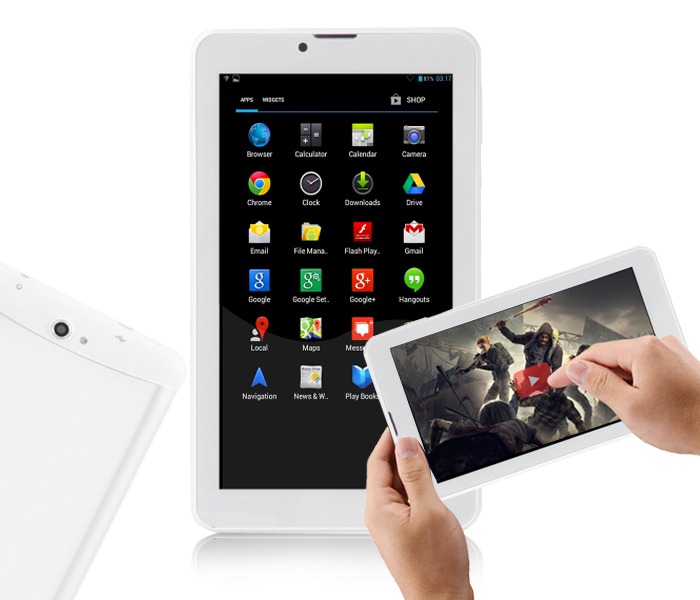 BSNL A34 7 Inch 4G LTE IPS Tablet with Android 4.4, 16GB, 2GB DDR3, Dual Core, Dual Camera - White - Zoom Image