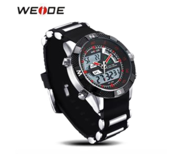 Weide WH 1104PU Mens Digital and Analog Watch Black and Red - Zoom Image 3