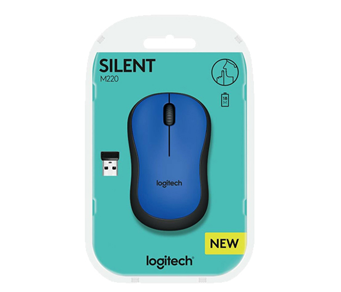 Logitech 910-004879 M220 Silent 2.4GHz Wireless Mouse - Blue - Zoom Image 4