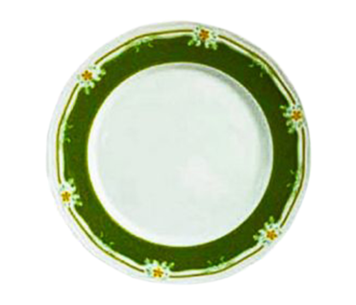 Royalford RF4586 10 inch Melamine Ware Dinner Plate - Green & White - Zoom Image