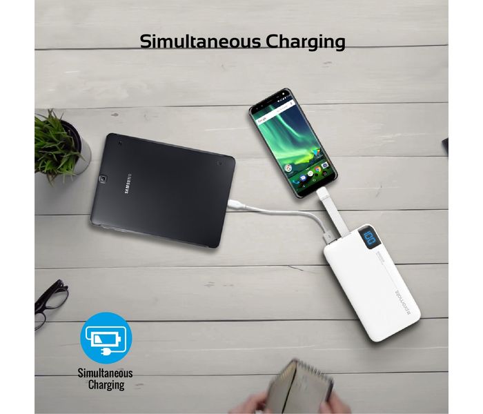 Promate Polymax-10C 10000 mAh Portable Power Bank with 2.1A USB Type C Charging Port, White - Zoom Image 8