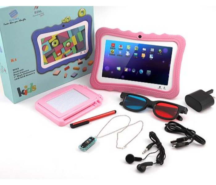 BSNL K-1 Kids Tablet, 7 inch, Android 4.4.2, 8GB, 1GB DDR3, Dual-core, Dual Camera, Pink - Zoom Image 2