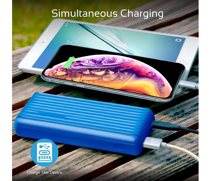 Promate TITAN-20C 20000mAh High-Capacity Power Bank with 3.1A Dual USB Output - Blue - Zoom Image 3